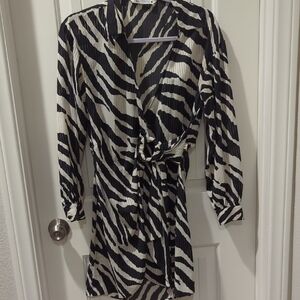 Zara Zebra Print Wrap Dress